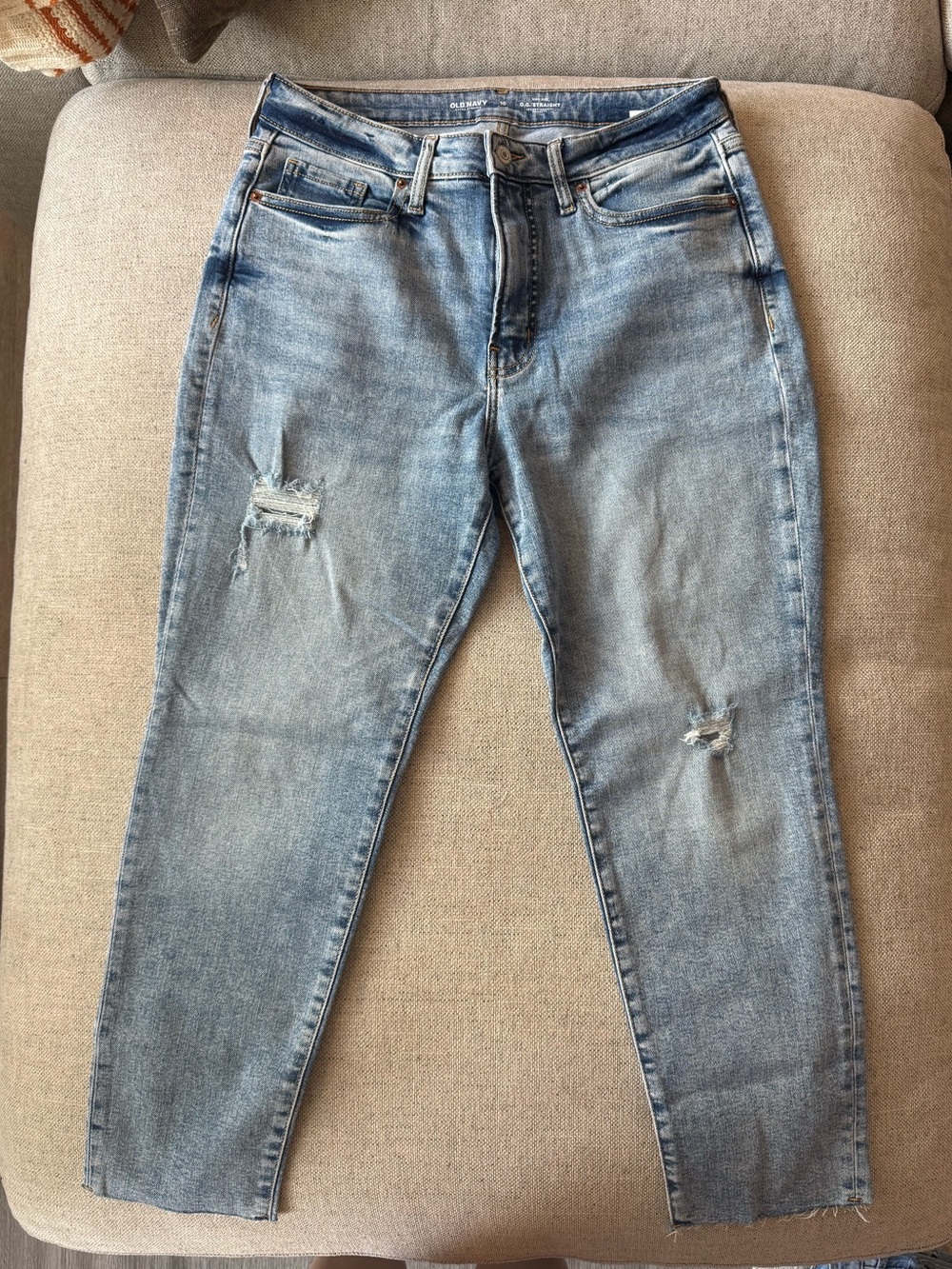 Old Navy Light Blue Distressed Boyfriend Jeans